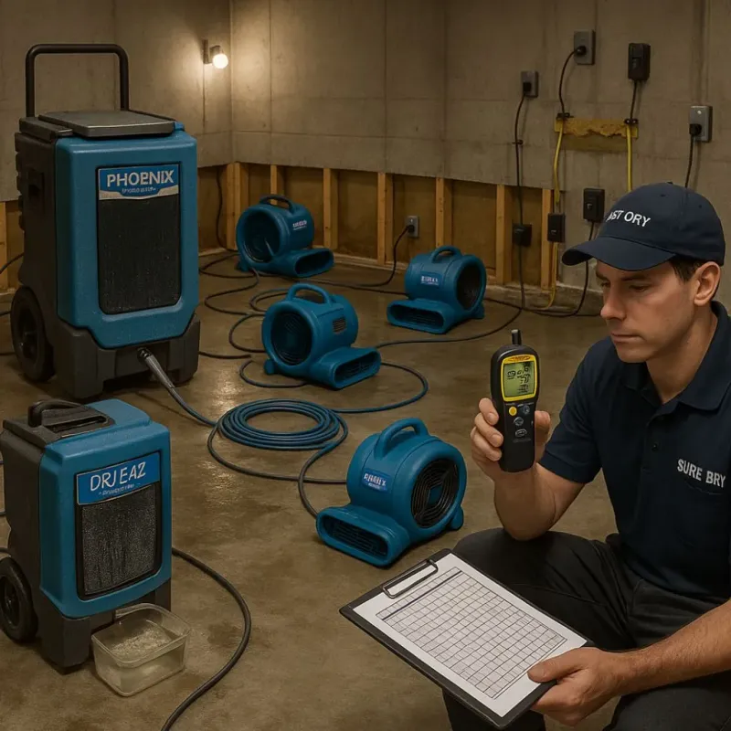 Structural Drying and Dehumidification process in Cedar Hills, OR